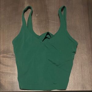 Green lululemon V neck tank top